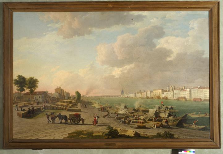 Charles-François Nivard, Les bords du Rhône à Lyon en 1804, huile sur toile - © Matias Antioniassi