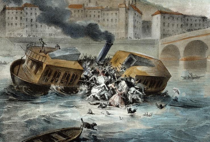 Catastrophe sur la Saône le 10 juillet 1864 (1864) © MHL-Gadagne