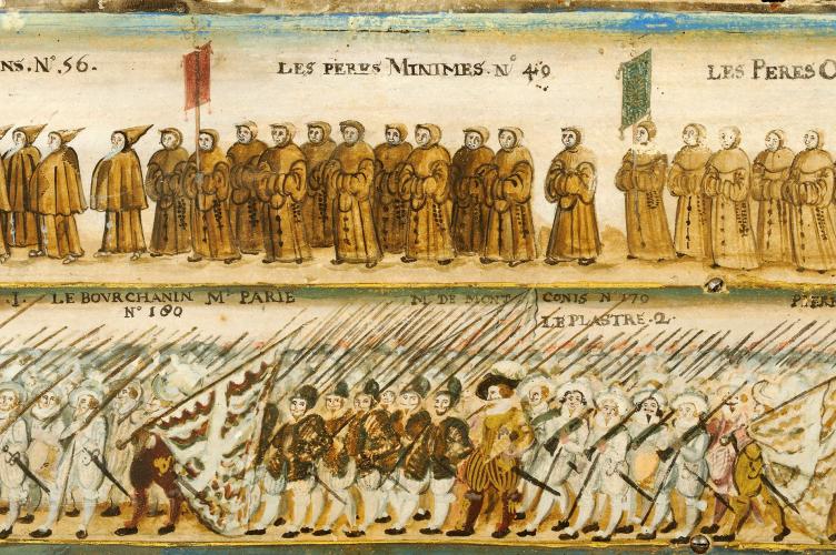 L’entrée royale de Louis XIII et d’Anne d’Autriche, détail, vers 1625, gouache sur parchemin