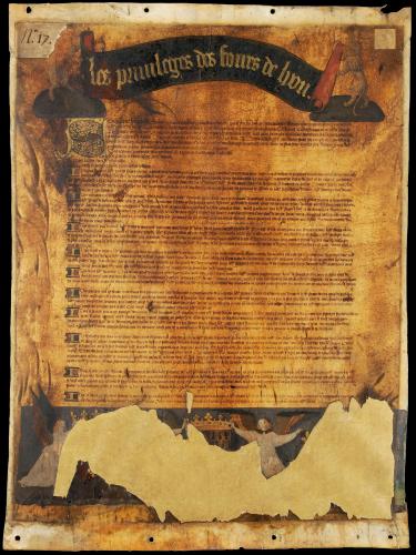 Privilège des foires de Lyon, parchemin