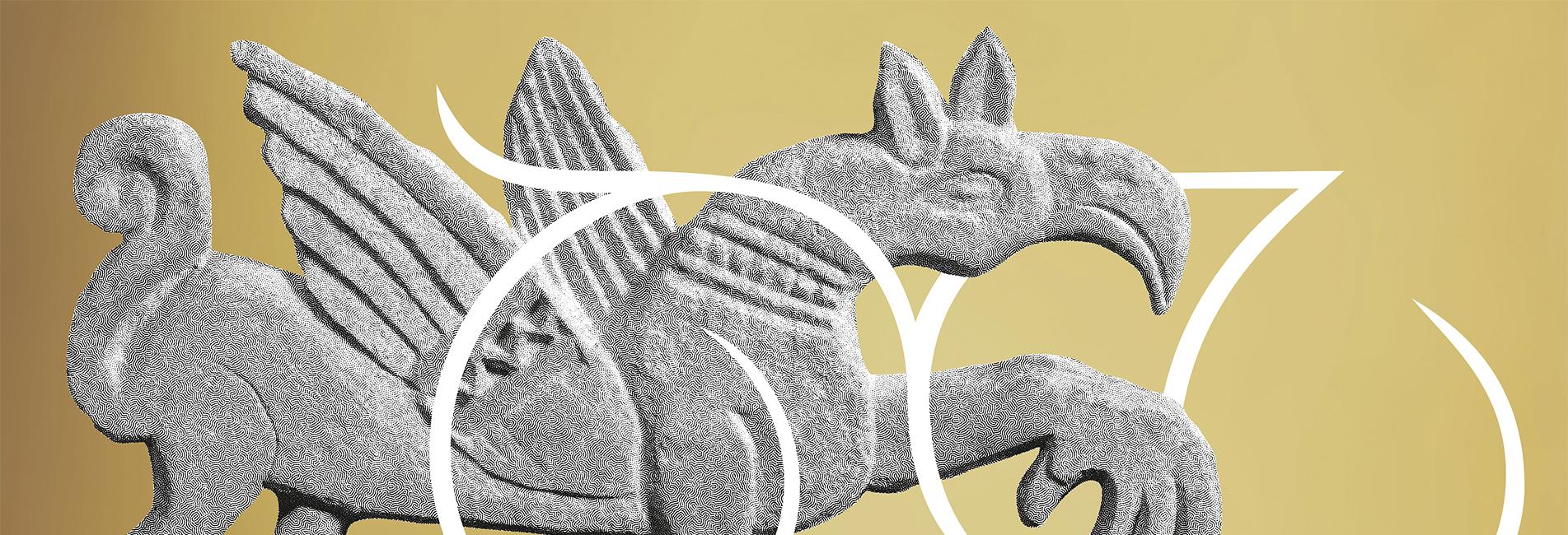 Griffon du visuel de l'exposition merveilleux Moyen Âge