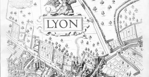 Le plan scénographique de Lyon au 16e siècle, Planche 14, fac-similé, gravé par Séon et Dubouchet, Lyon, entre 1872 et 1876 - © Gadagne