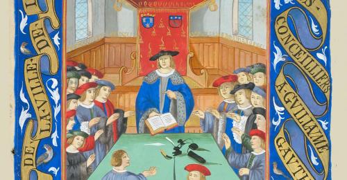 Réunion des conseillers de ville en 1519, copie à l’aquarelle