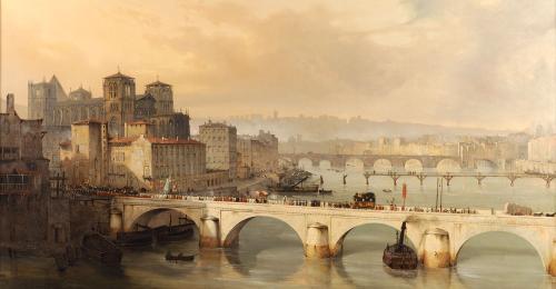 Hippolyte Leymarie, Vue du cours de la Saône prise en aval du pont Tilsitt