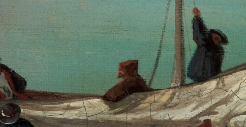 Antoine-Claude Ponthus-Cinier, La Saône et la Colline de Fourvière vues du quai Saint-Antoine (détail)