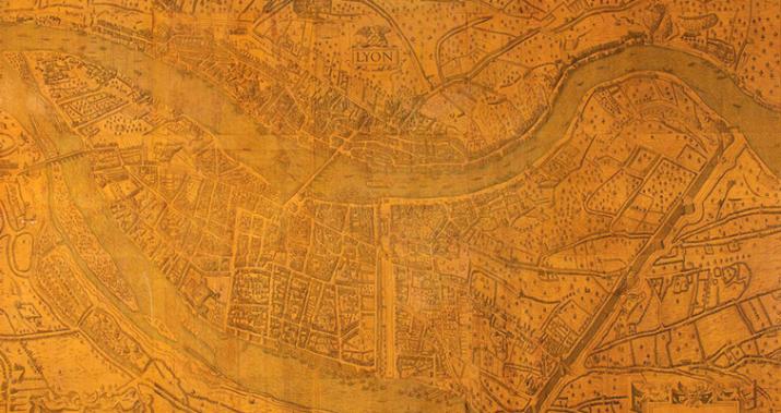 Le plan scénographique de Lyon au 16e siècle, fac-similé, gravé par Séon et Dubouchet, Lyon, entre 1872 et 1876