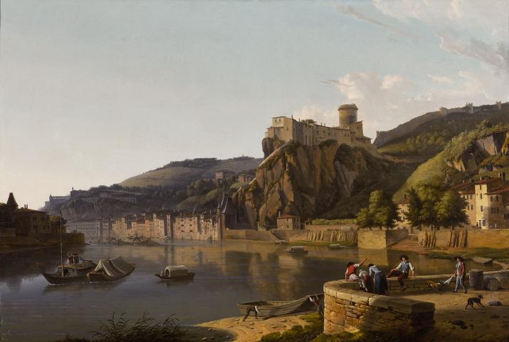 Alexandre-Hyacinthe Dunouy , Vue du château de Pierre-Scize 