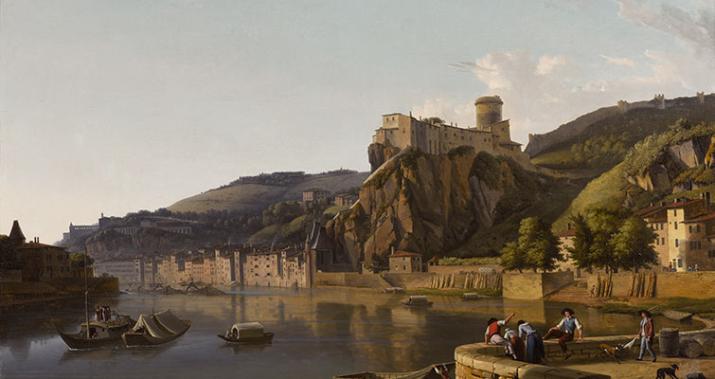 Alexandre-Hyacinthe Dunouy , Vue du château de Pierre-Scize 