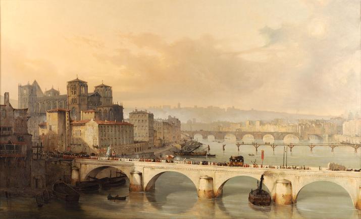 Hippolyte Leymarie, Vue du cours de la Saône prise en aval du pont Tilsitt