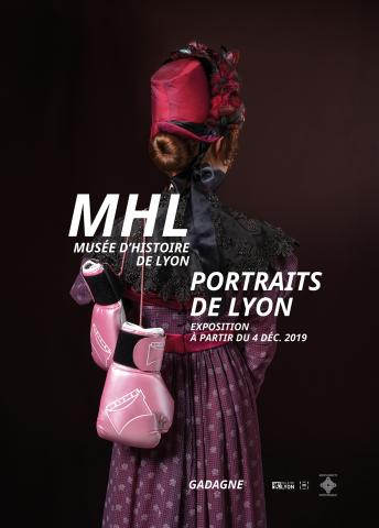 Affiche de l'exposition Portraits de Lyon du MHL - Gadagne 