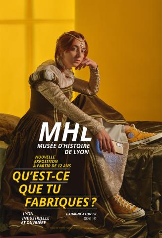 MHL Gadagne - Affiche exposition Qu'est-ce que tu fabriques ? - Visuel : Atelier Claire Rolland et Studio Un jour dans le temps